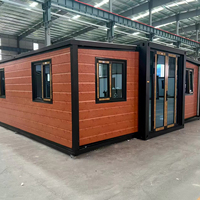 Casa Contenedor Expandible de Acero Moderna y de Lujo de 20 pies/40 pies, Plegable de Doble Ala, Prefabricada, con Certificación CE y 1 Año de Garantía