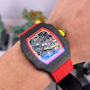 High End Luxury 6702 Men <b>Watch</b> With White Barrel Shaped Case Yellow Fabric Strap Top Tier <b>Mechanical</b> <b>Watch</b> Luminous Sports <b>Watch</b> - Product Image 1