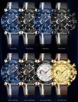 Montre à quartz pour homme POEDAGAR 892, bracelet en cuir de luxe, double calendrier, aiguilles luminescentes, résistante à l'eau.