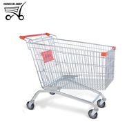 HT-EU240 Litres Standard Supermarché Shopping Chariot fil métal panier chariot Logo Printed1080 * 580*1000mm