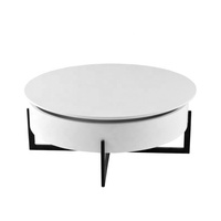 Table basse ronde au design moderne de luxe, bois et métal de haute qualité pour un usage domestique, vente chaude, table centrale de salon à prix avantageux