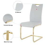 Chaises de salle à manger modernes minimalistes en fer plaqué or avec revêtement en cuir, ensembles table-chaise, mobilier de maison, best-seller à l'étranger