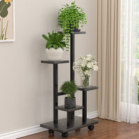 JIN PENG Étagère à fleurs moderne en métal à 4 niveaux, support pour plantes à plusieurs étages pour jardin d'intérieur