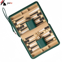 Ensemble de mini-jeux de plage, Dames magnétiques, Backgammon turc de luxe vert, Ensemble de voyage