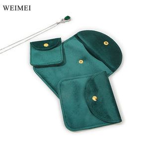 WEIMEI Vente en gros d'enveloppes cadeaux personnalisées, pochette en velours pour bijoux, emballage de bracelet avec bouton - Product Image 3