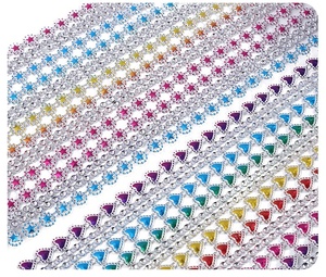 Ruban en maille argentée orné de strass en forme de cœur, ruban de cristal étincelant en forme de cœur pour la décoration de gâteaux de mariage et de fêtes prénuptiales - Product Image 4