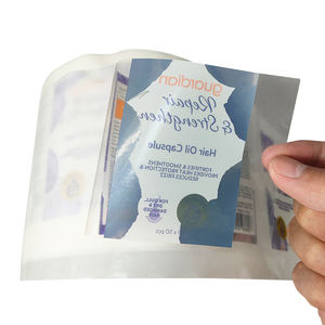 Étiquettes transparentes en BOPP personnalisées et imperméables pour capsules d'huile capillaire, compléments capillaires et emballages de produits de beauté - Product Image 3