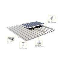 Support de montage solaire pour toit métallique UN, système de fixation pour panneaux photovoltaïques sur tôle trapézoïdale, vitesse du vent 60 m/s