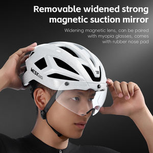 WEST BIKING-<span class=keywords><strong>Casco</strong></span> de <span class=keywords><strong>bicicleta</strong></span> transpirable aerodinámico multicolor, ligero, reflectante, seguro, para ciclismo nocturno - Product Image 3