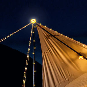 Lampes de tente portables et pliables pour le camping, la randonnée et le jardin, étanches, 6 modes d'éclairage, rechargeables par USB, guirlandes lumineuses de camping - Product Image 2