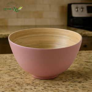 Cuenco redondo de bambú coloreado de alta calidad con logotipo personalizado/color al por mayor, comedor, cocina, fiesta, diseño clásico - Product Image 1