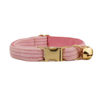 Collier rose en polyester pour chat de dessin animé avec nœud papillon et clochette, laisse mignonne pour chaton - Vente en gros transfrontalière