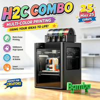 Printer 3D Pintar Bamboo H2C Combo Versi Internasional, Tersedia, Kontrol Aplikasi Pintar, Pencetakan Pintar, Pengiriman ke Seluruh Dunia