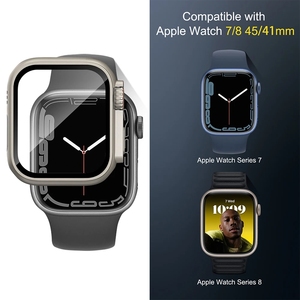 Protection d'écran en verre trempé étanche pour <span class=keywords><strong>Apple</strong></span> <span class=keywords><strong>Watch</strong></span> 10 9 8 <span class=keywords><strong>7</strong></span> 6 5, coque de montre en PC de 45 mm, transformable en Ultra - Product Image 3