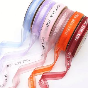 Nouvel Arrivage Ruban en Gaze Imprimé Lettres 'JUST for YOU' 2,5 CM * 50 Y pour Emballage Cadeau Floral et Boîte Cadeau Décorative - Product Image 2