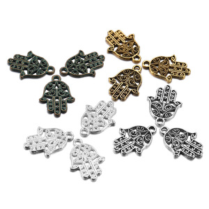 Colgante de palma hueco de aleación 21x15mm en plata antigua, oro y bronce para accesorios de joyería DIY, pulseras y collares - Product Image 3