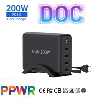 Stasiun Pengisi Daya Cepat Multifungsi Tommox 200W/100W US EU UK AU untuk Tablet Laptop Desktop Pengisi Daya USB Ponsel Pintar