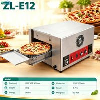 Four à pizza électrique commercial à convoyeur, 12 pouces, en acier inoxydable, avec contrôle numérique, pour restaurant et boulangerie