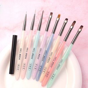Pinceaux à ongles personnalisés colorés 8mm 12mm pour liner, peinture, gel de construction, motifs floraux, courts, pour salon de manucure et nail art - Product Image 2