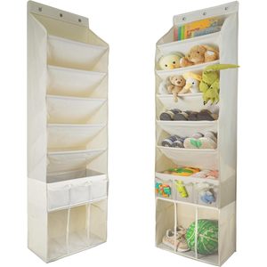 Over The Door <b>Shoe</b> Organizer 33x15x85cm With 5 Slanted Compartments Removable Bin Transparent Pockets Waterproof Polyester - Product Image 1