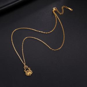 สร้อยคอรูปมือฮัมซา มือฟาติมา ดอกบัว โยคะ <span class=keywords><strong>พระ</strong></span>พุทธรูป เครื่องประดับนำโชค ทำจากสแตนเลส เครื่องรางทางจิตวิญญาณ - Product Image 6