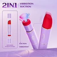 Großhandel Lippenstift-Klitoris-Saugvibrator 2-in-1 App-gesteuertes Mini-Erwachsenenspielzeug für Frauen