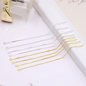 18K Gold Plated Copper <b>Box</b> <b>Chain</b> Earring Cord 0.6mm Diameter For DIY Jewelry Making Accessories - Product Image 3
