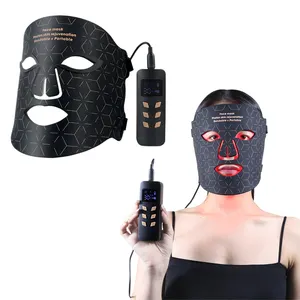 Máscara de terapia de LED para beleza da pele, terapia de luz de silicone com LED vermelho, máscara facial de terapia