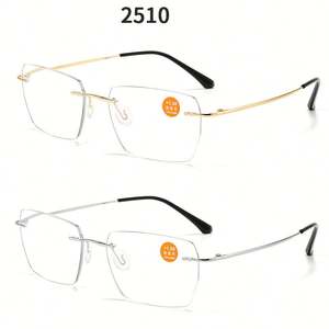 Gafas de Lectura sin Montura con Protección Anti Luz Azul, de Aleación de Titanio, para Presbicia, para Hombre y Mujer, Moda 2025 - Product Image 3