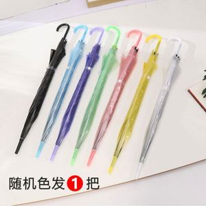 Custom Portable PVC Transparent Classic Straight Umbrella with Logo High Quality Wedding Advertising Gift Umbrella - Product Image 5