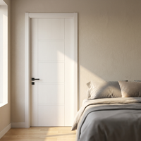 Portes accordéon modernes imperméables blanches apprêtées, revêtement de porte en MDF avec surface finie pour cour - Prix usine