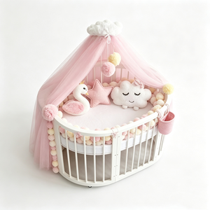 Custom Dusty <b>Pink</b> <b>Braided</b> Plush Backpack Crown Swan Stuffed Toy Personalized Star PP Cotton Filled Baby Girl Nursery Set - Product Image 5