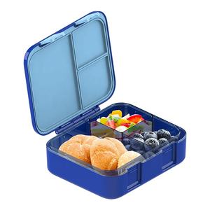 Nuova tendenza portatile 3 vano in plastica Bento Lunch Box Set grazioso Design adatto ai bambini per uso <span class=keywords><strong>alimentare</strong></span> a tenuta stagna per imballaggi alimentari - Product Image 1