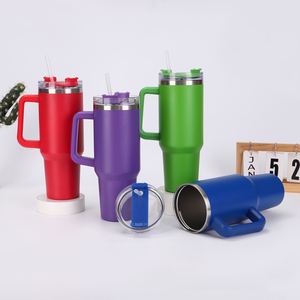 Gobelet de voyage isotherme sous vide 40oz H1.0 avec poignée, couvercle et paille, antidérapant, couleur personnalisée ODM - Product Image 6