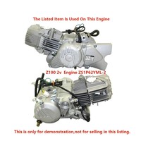 Moteur Zongshen 2V 190cc ZS190 W190 ZS1P62YML-2 refroidi par huile, transmission par engrenages ZS190cc