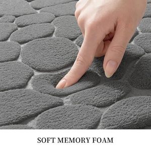 Cangming Bath Mat Coral Fleece <b>Pebble</b> Embossed Thickened Absorbent Floor Mat For Bathroom - Product Image 4