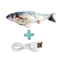 Mainan Kucing USB Rechargeable Ikan Realistis Termasuk Catnip Dapat Dicuci Hadiah untuk Anak Kucing Elektrik Bergetar Otomatis Mainan Kucing Peliharaan