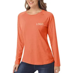 Camisetas de pesca UV UPF 50 + de manga larga para mujer al por mayor de alta calidad