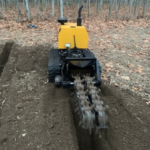 Wisdomox - Caja de Cambios para Zanjadora Montada en Tractor con Control Remoto, Máquina Multifuncional para Cavar Zanjas con Cadena, Excavadora Agrícola de Alta Gama, Color Amarillo - Product Image 1
