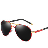 Lunettes de soleil de luxe pour hommes, monture métallique rétro tendance, protection UV400, haute qualité, pour la conduite et les voyages en extérieur
