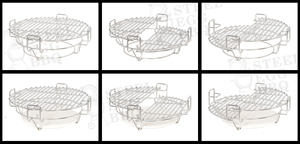 Sistema de Cocina Dividido en Partes de Acero Inoxidable SEB KAMADO, Apto para Parrillas Kamado de 16/18/21/23/26 Pulgadas, para Ahumar, Asar y Grillar - Product Image 6