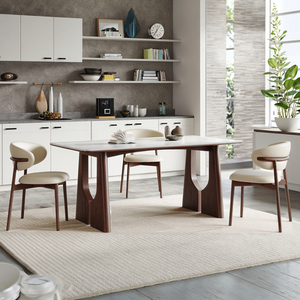 Juego de Mesa de Comedor con Base de Arco de Nogal de Mediados de Siglo, con 6 Sillas, 2025 - Product Image 3