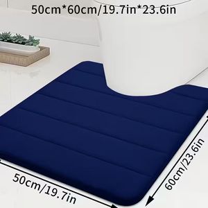 Tapis de bain en polaire corail Cangming, couleur unie, antidérapant, en forme de U, pour salle de bain - Product Image 4