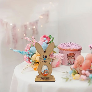 Cadeau <span class=keywords><strong>de</strong></span> Pâques lapin <span class=keywords><strong>chocolat</strong></span> porte-oeufs en bois décoration <span class=keywords><strong>de</strong></span> bureau artisanat fête ornement - Product Image 4