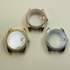 Boîtier de montre Log Series NH35 36 mm en acier inoxydable avec miroir saphir incrusté de strass pour mouvement NH36/NH35A - Product Image 4