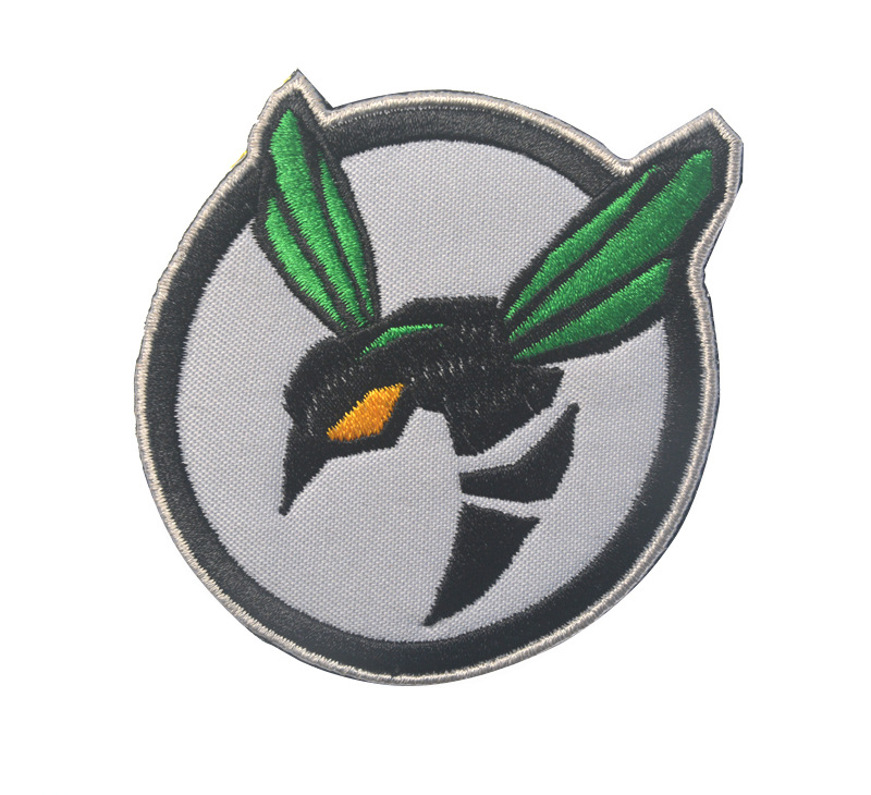 V00339-2 abeja verde (negro sobre fondo gris)