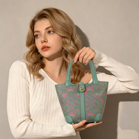 Sac fourre-tout en cuir véritable et jacquard avec fermeture à fermoir, sac à main pour femme, vente en gros, OEM