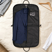 Bolsa de Ropa Oxford de Lujo con Detalles en Cuero para Viajes de Negocios, Porta Trajes Plegable con Asa, Bolsa de Regalo para Padrinos de Boda