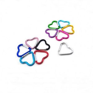 Llavero con Mosquetón en Forma de Corazón, Hebilla de Aluminio Plateado con Grabado Láser, para Camping, Senderismo, Botella de Agua, Regalo Promocional - Product Image 1