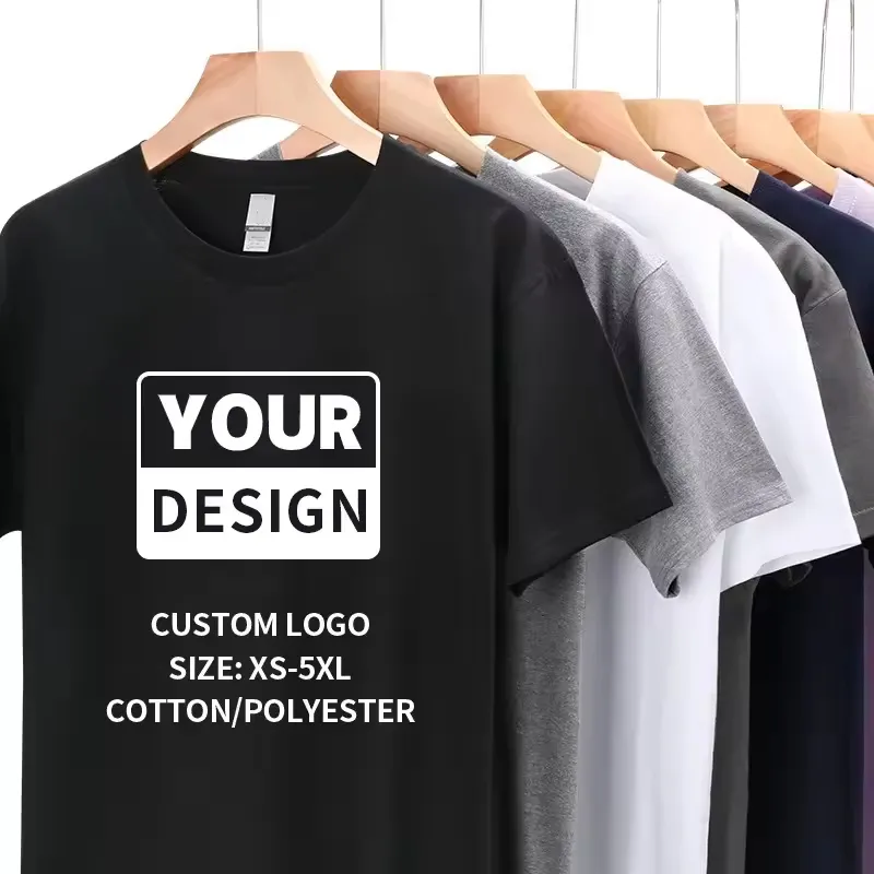 100% coton vente en gros rue couleur unie T-shirt logo personnalisé T-shirt imprimé pour hommes T-shirt surdimensionné de couleur unie imprimé